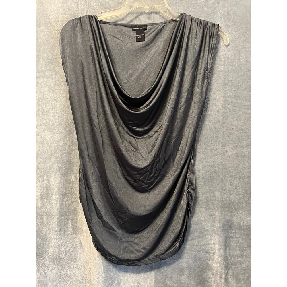 Victoria's Secret‎ MODA International Gray Draped Cowl Neck Top Size M Korea NWT